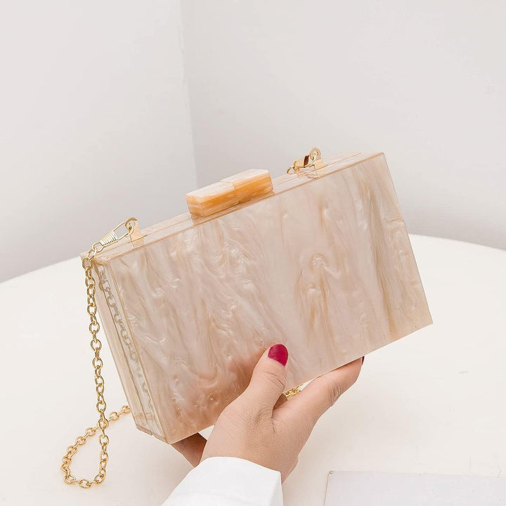 LETODE Acrylic Clutch Bags Purse Perspex Bag Handbags for Women 5239-2-apricot, 5239-2-apricot