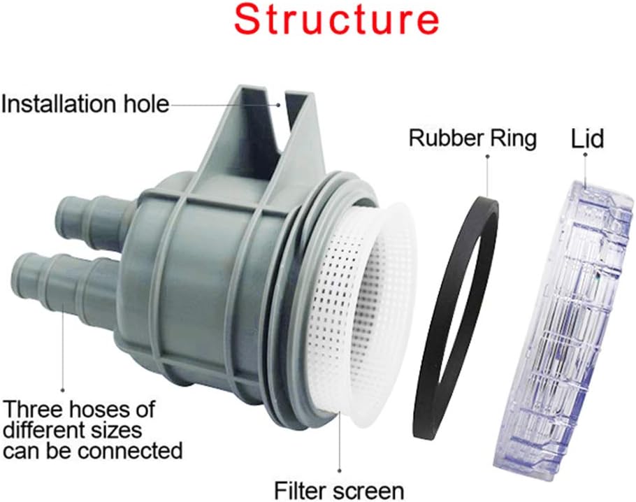 KIMISS Seewasserfilter, ABS 4,3 Zoll Einlass-Seewassersiebfilter Motor Protect Cleaner Cooling für 1