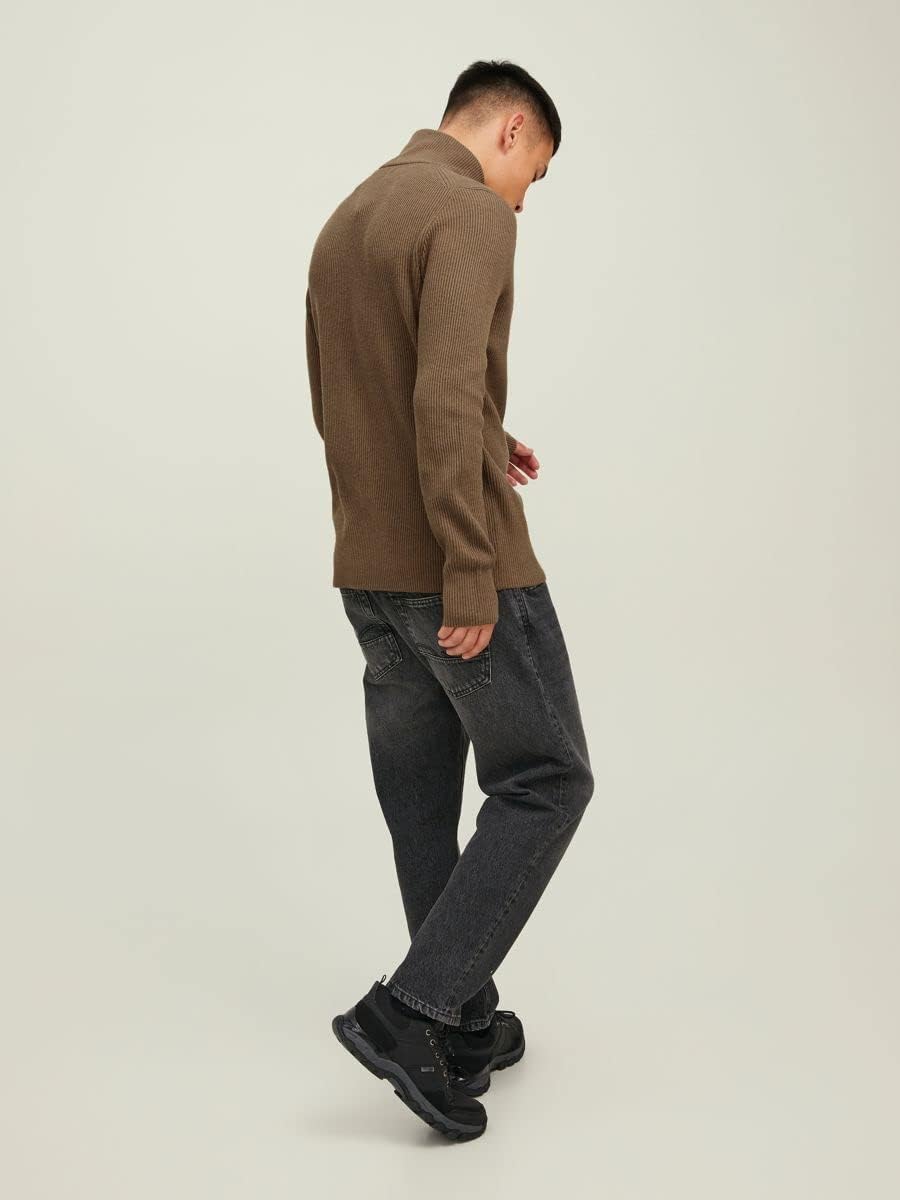 Jack & Jones Men's Jprperfect Knit Half Zip Sn Sweater S Otter, S Otter