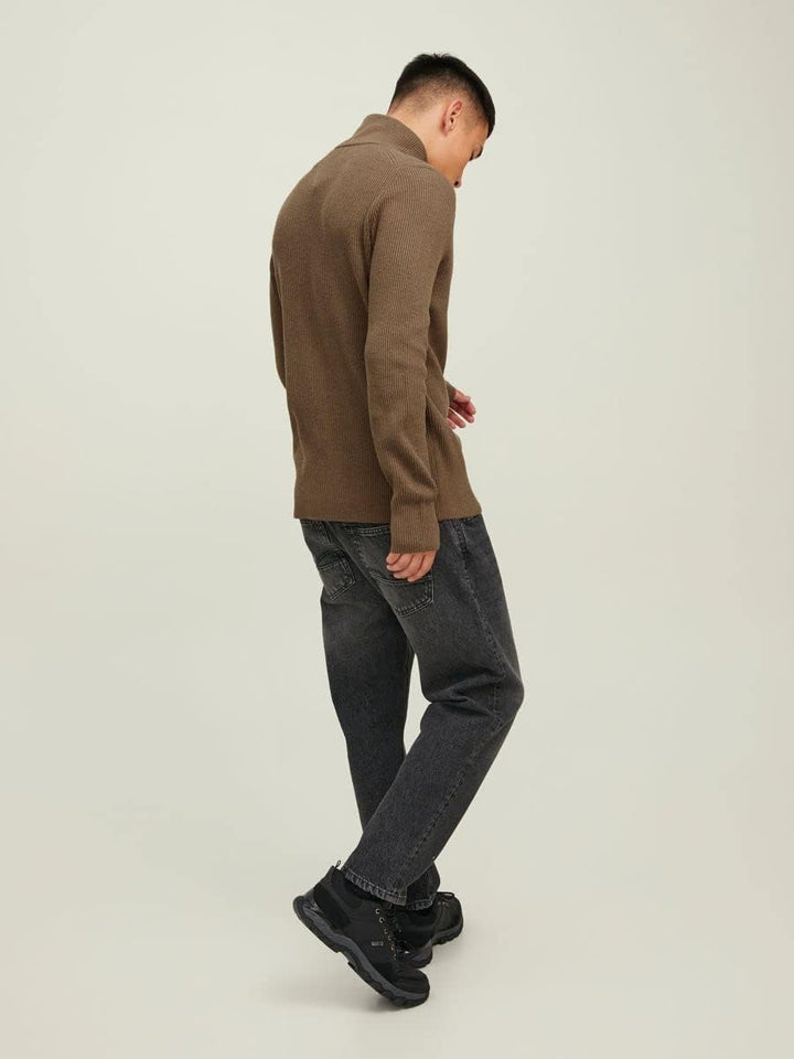 Jack & Jones Men's Jprperfect Knit Half Zip Sn Sweater S Otter, S Otter