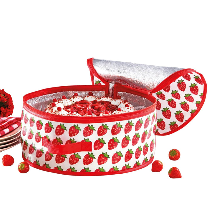 Basilico® Kühltasche rund, Wiederverwendbare Torten-Kühltasche für Picknicks inkl. Kühlpad und Henke