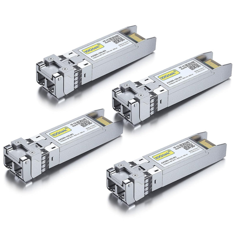 [4 Stück] 10Gb SFP+ SR Multimode Modul, 10GBase-SR LC Transceiver Kompatibel für Cisco SFP-10G-SR, M