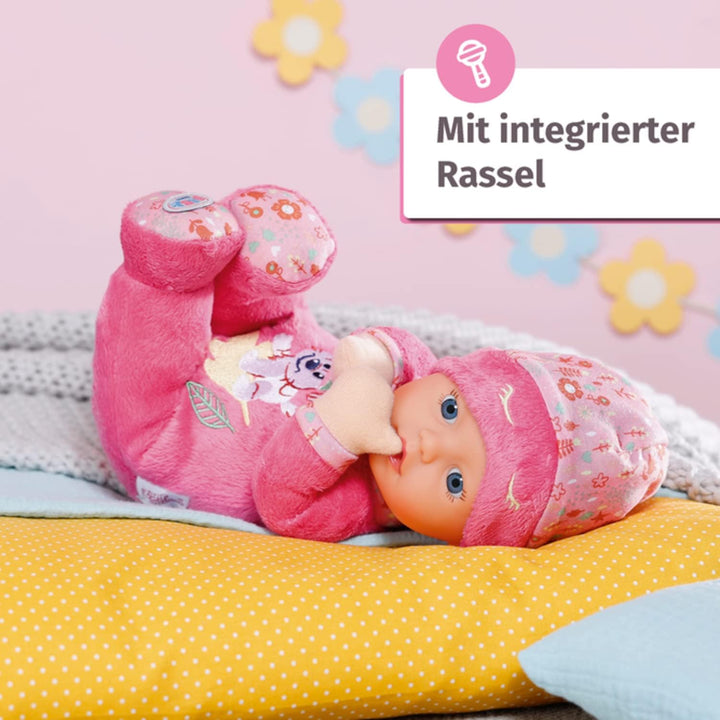 BABY born Sleepy for babies pink, waschbare Stoffpuppe mit herunterziehbarer Mütze und integrierter