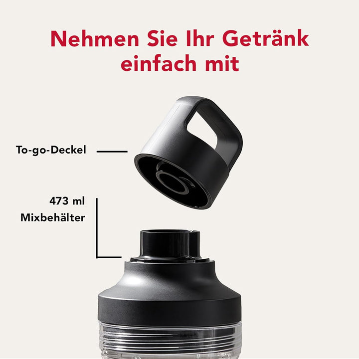 KitchenAid Kabelloser Personal Blender - Go Cordless - 473 ml BPA-freier Becher - Pulse-Taste - Edel