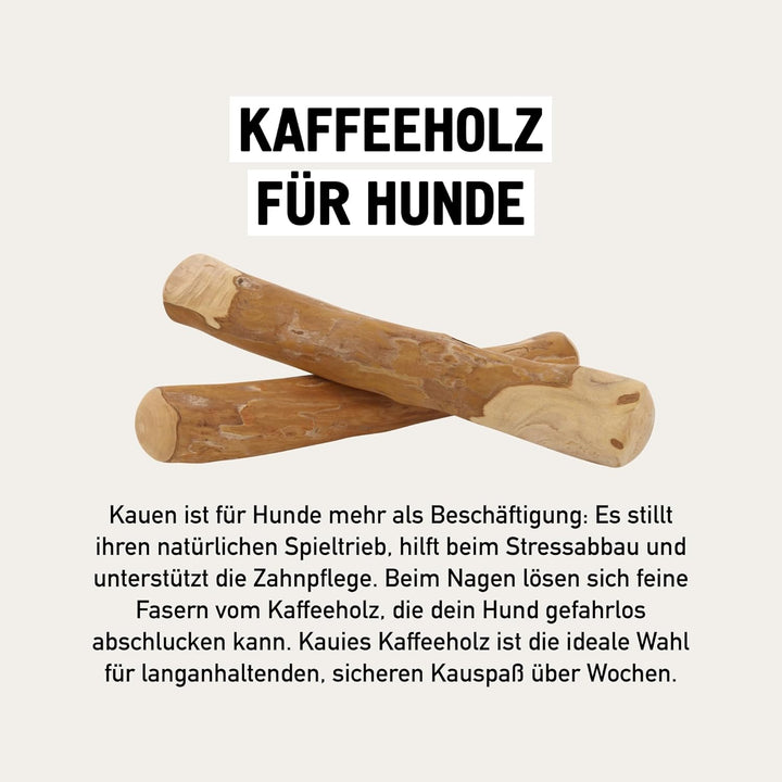 Kaffeeholz für Hunde mit Olivenöl - Hundespielzeug 100% natürlich, vegan, koffeinfrei & kalorienfrei