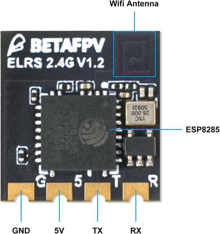 BETAFPV ExpressLRS Lite Receiver mit Flat SMD Ceramic Antenna High Refresh Rate Long Range Performan