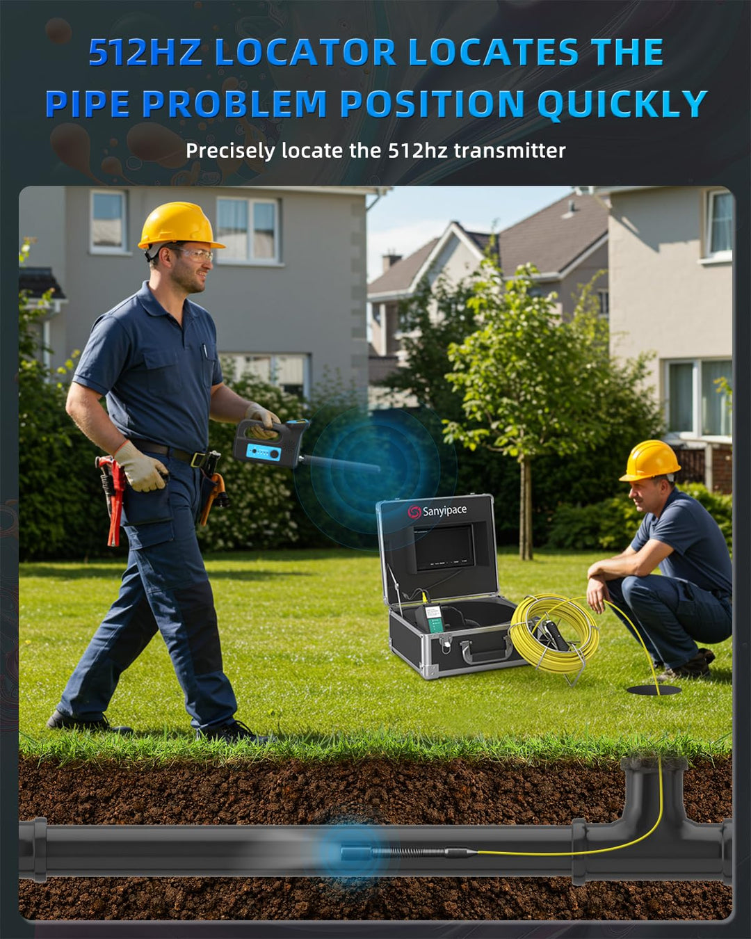 Rohrkamera mit Entfernungszähler, 30M Kanalkamera mit Ortung, Kamera für Röhre Abfluss Endoskop Selb