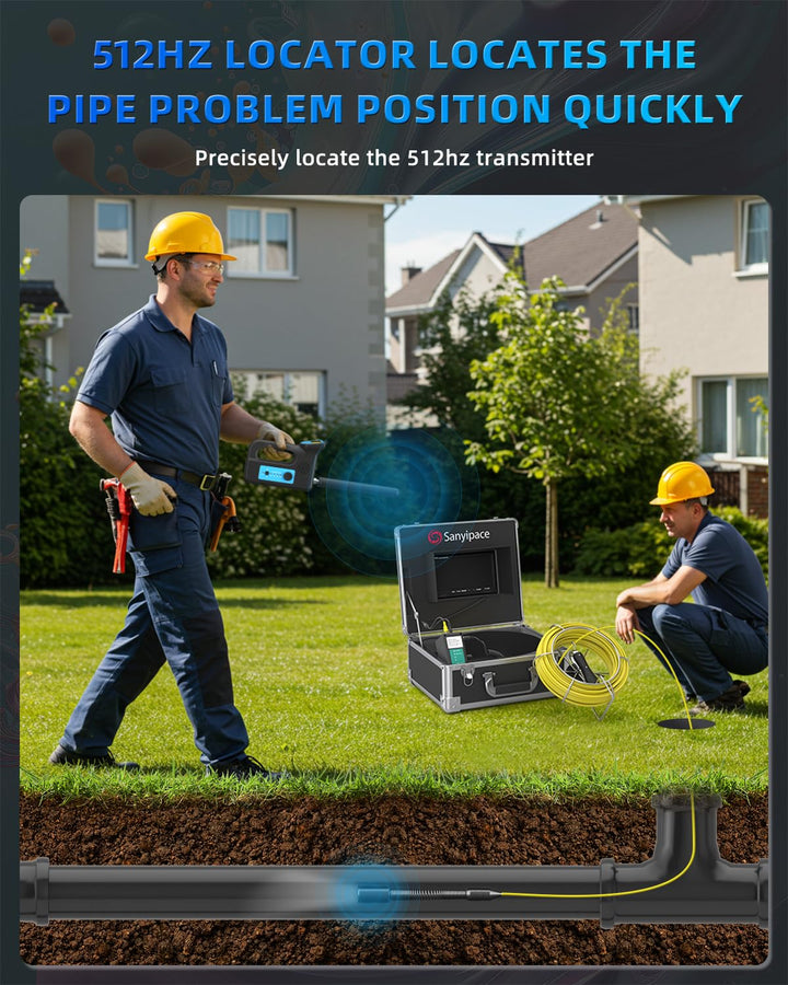 Rohrkamera mit Entfernungszähler, 30M Kanalkamera mit Ortung, Kamera für Röhre Abfluss Endoskop Selb