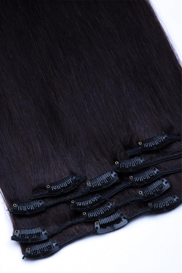 Echthaar Clip In Extensions Set 100% indisches Remy Echthaar 7 teilig / 7 Tressen hochwertige Haarve