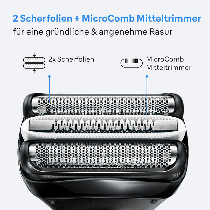 Braun Series 3+ Elektrorasierer, 3 Flexible Klingen, Effizienter MicroComb Mitteltrimmer, Präzisions