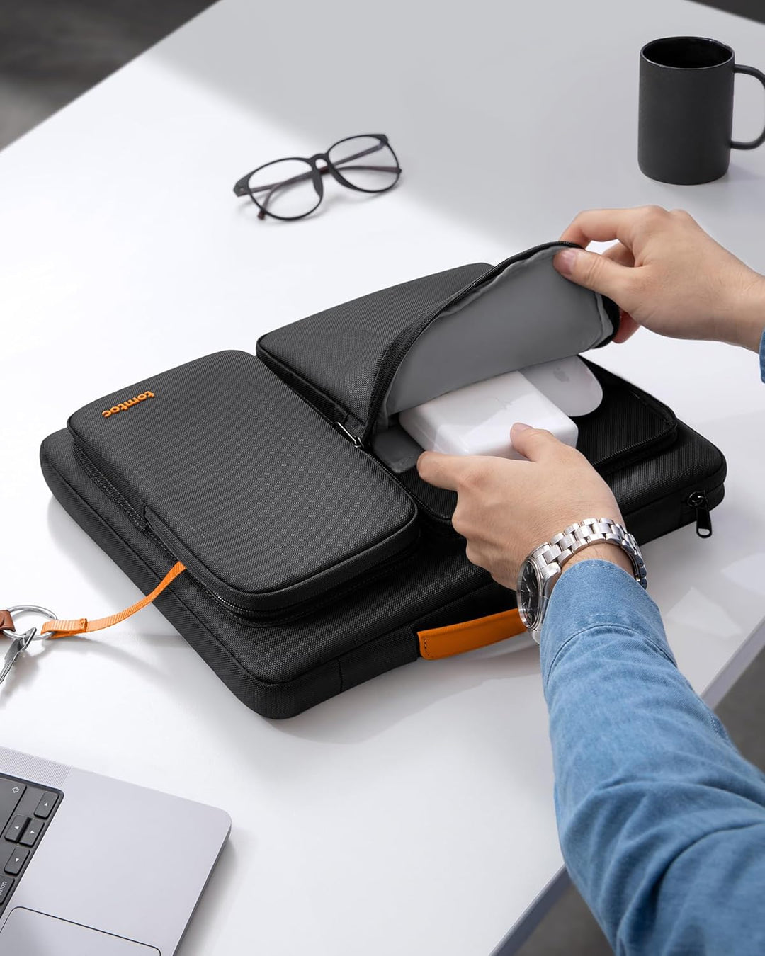 tomtoc 360° Tasche Hülle für 15-Zoll MacBook Air M3/A3114 M2/A2941 2024-2023, 15 Zoll Microsoft Neu