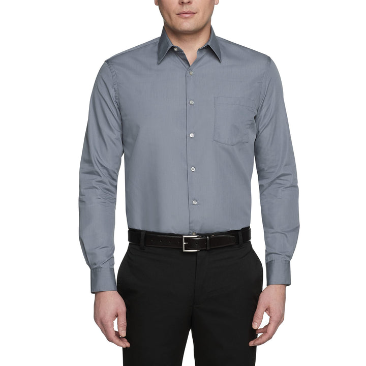 Van Heusen Herren Popeline, Normale Passform, Fester Spitzkragen Klassisches Hemd 42 cm Hals 81 cm-