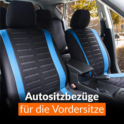 Upgrade4cars Autositzbezüge Set für die Vordersitze | Auto-Schonbezüge Universal in Blau Vordersitze