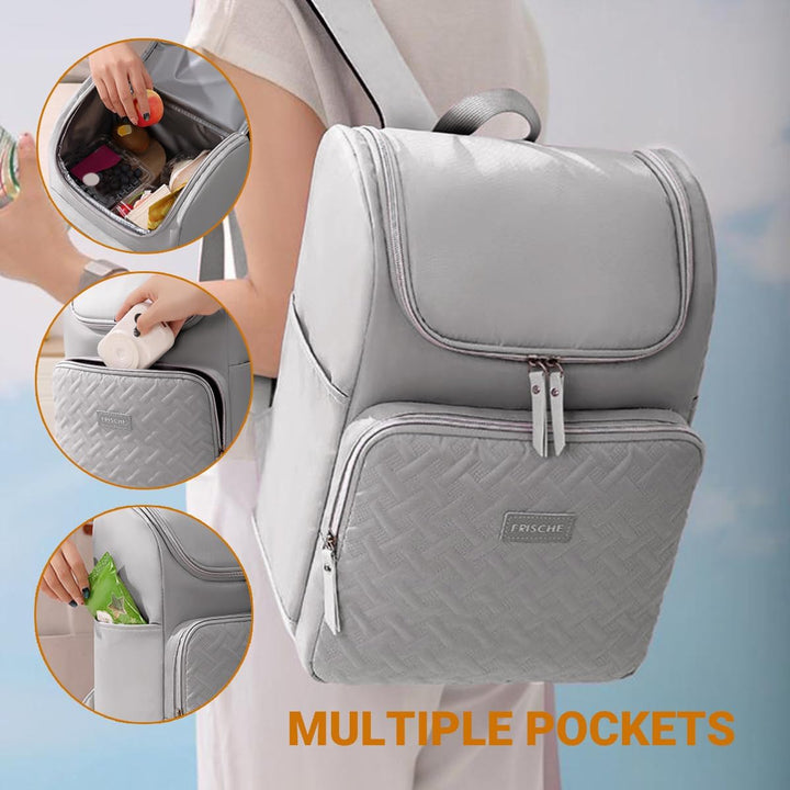 18L Picknickrucksack Kühltasche Kühlrucksack Thermo Rucksack Isoliert Cooler Bag Isoliertasche Grau,