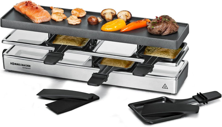 ROMMELSBACHER RC 800 Raclette-Grill fun for 4 (Tischgrill, für 4 Personen, erweiterbar, Parkdeck, Al
