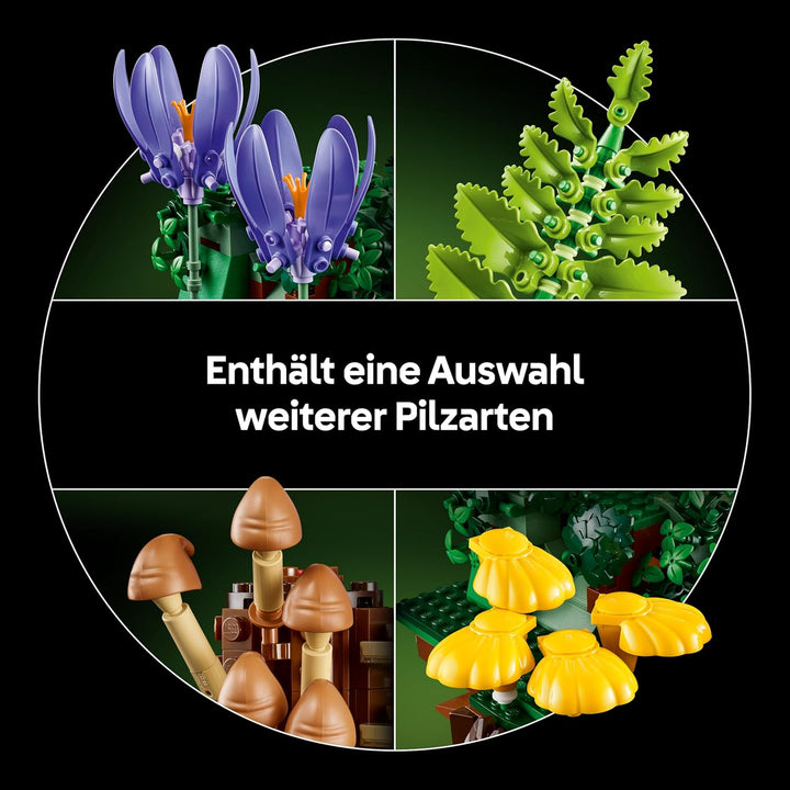LEGO Botanicals Waldpilze - Künstliches Pflanzen Set für Erwachsene - inkl. Fliegenpilz & Kunstblume