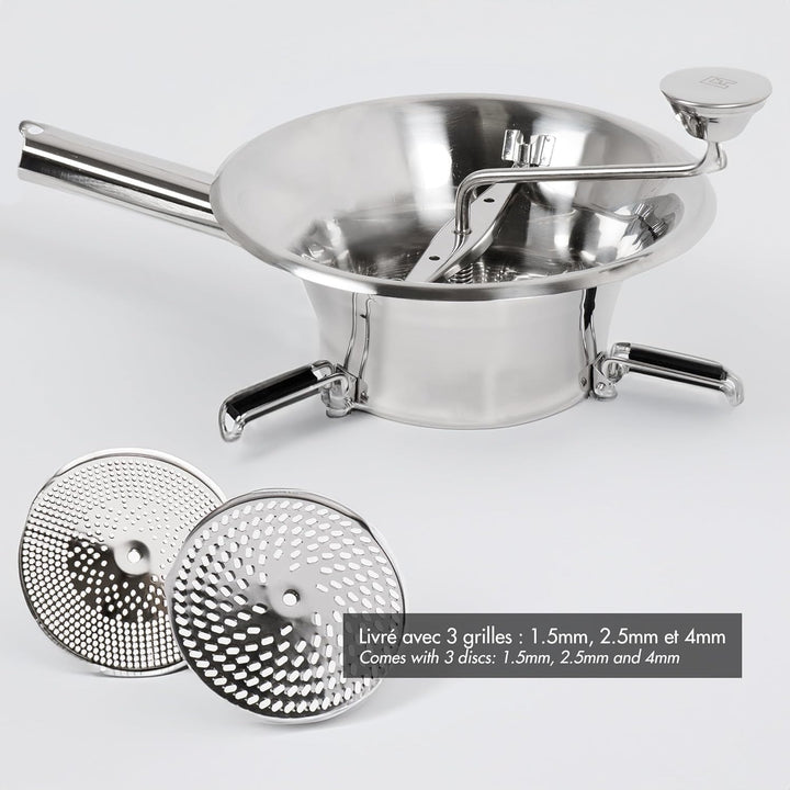 LA BONNE GRAINE - Moulin passe-légumes Ø 24 cm inox - Presse Purée aus Edelstahl - Gemüsemühle - Pür