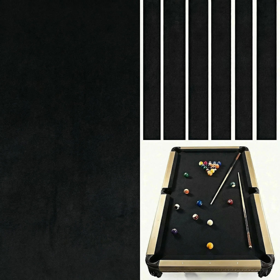 Billardtuch - Professioneller Billardtisch Filz passend für Standard 2,7 m Tisch Schwarz, Schwarz