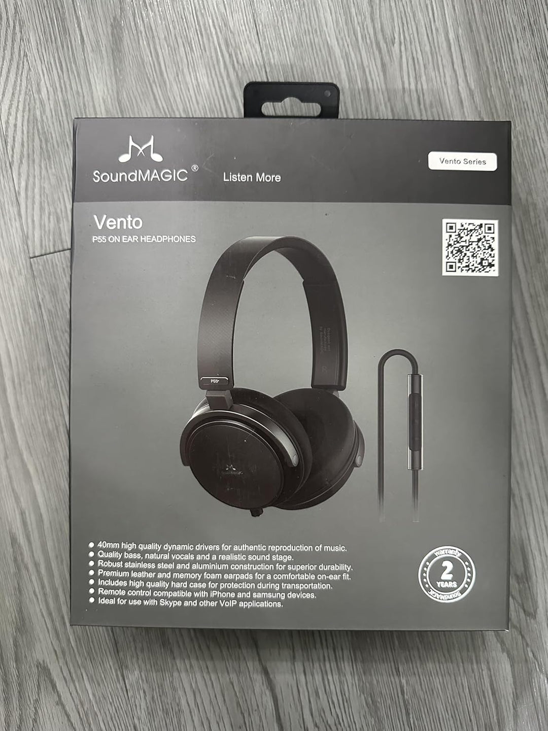 SoundMAGIC Vento P55 Wired On-Ear Headphones, Powerful Bass, HiFi Stereo, Audiophile Headphones, Noi