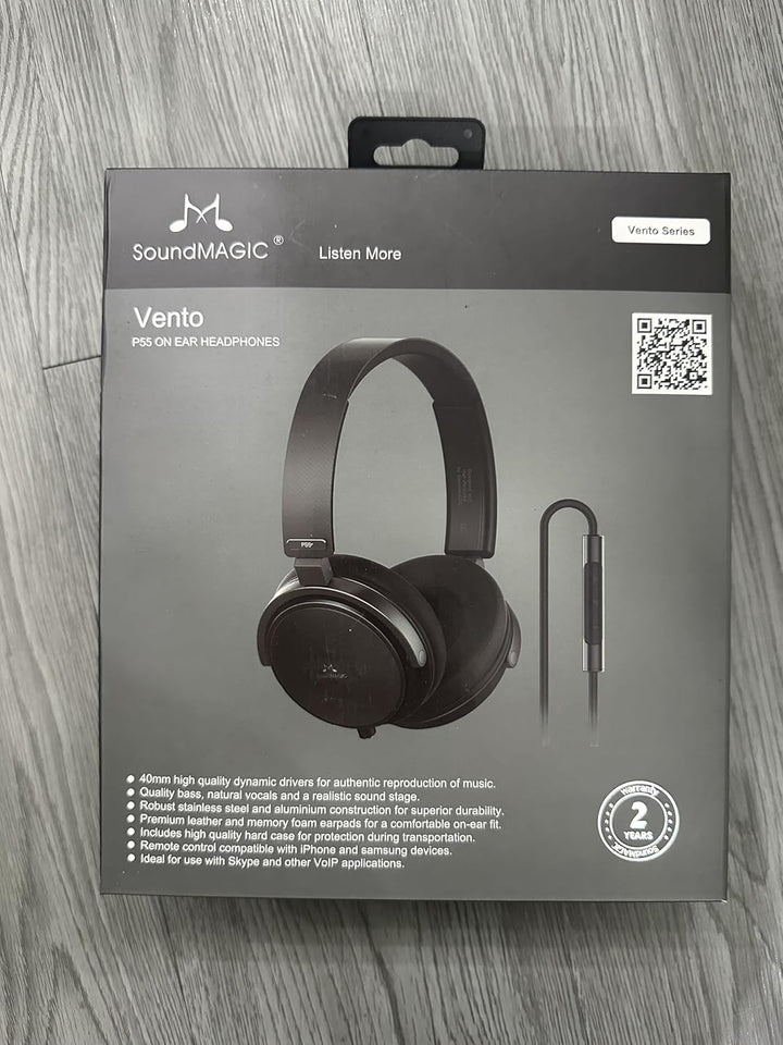 SoundMAGIC Vento P55 Wired On-Ear Headphones, Powerful Bass, HiFi Stereo, Audiophile Headphones, Noi