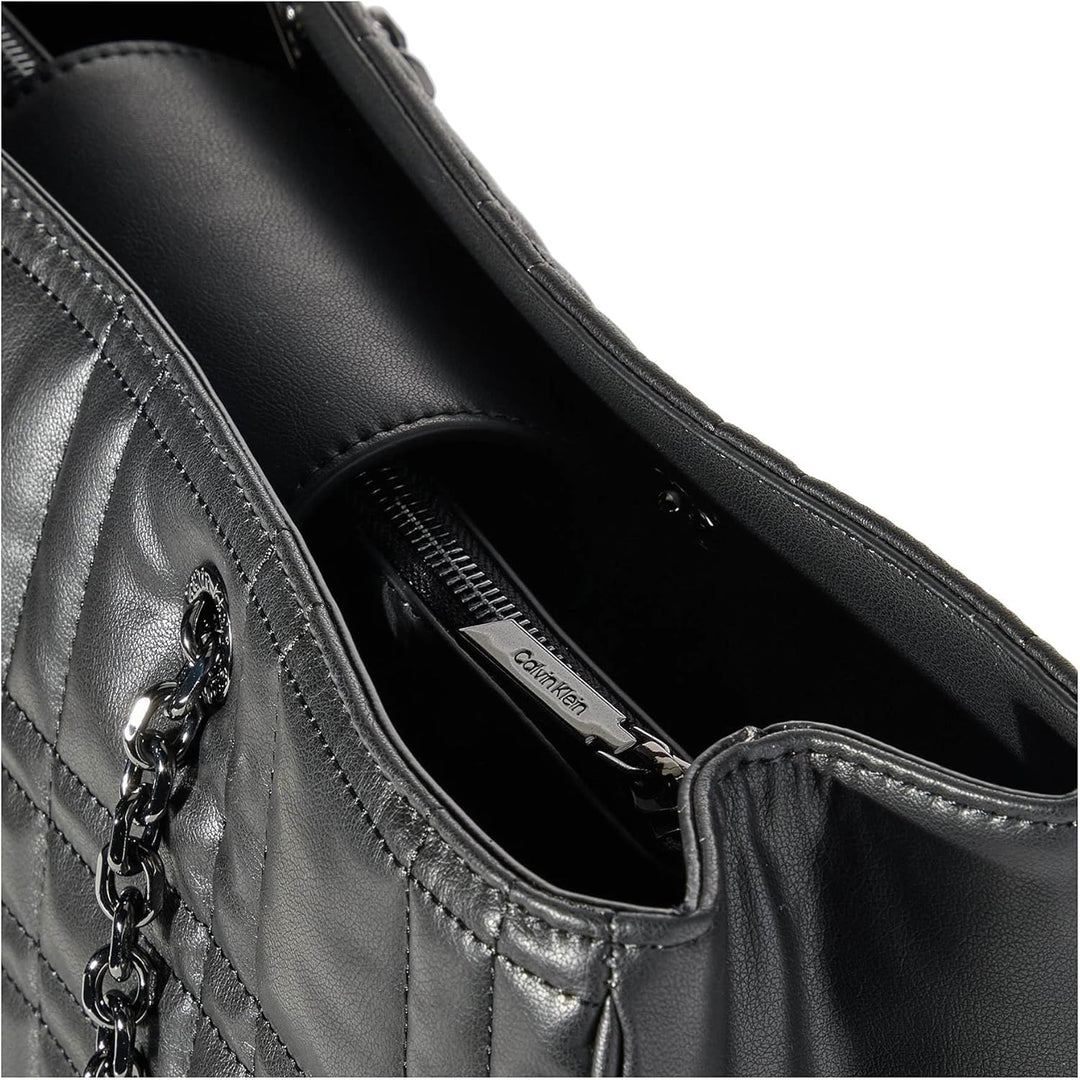 Calvin Klein Re-Lock Quilt-Tragetasche mit Lpt Cmpt, Schwarz, Einheitsgrösse, Ck Schwarz, Einheitsgr