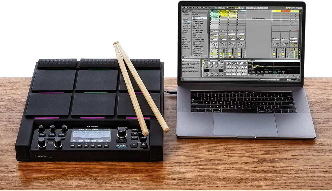 Alesis Strike Multipad - Perkussions-Pad mit 9 RGB-hintergrundbeleuchteten Pads, Sampler, Looper, in