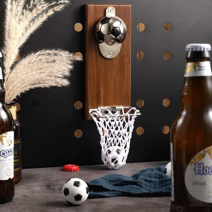 Magnetischer Kühlschrank Flaschenöffner Fussball Bier öffner Wandmontage Flaschenöffner mit Kappenfä