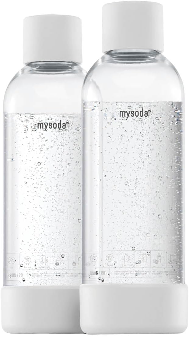 Mysoda: Wiederverwendbare Wasserflasche für Wassersprudler, BPA-freies Plastik, mit Quick-Lock Schne