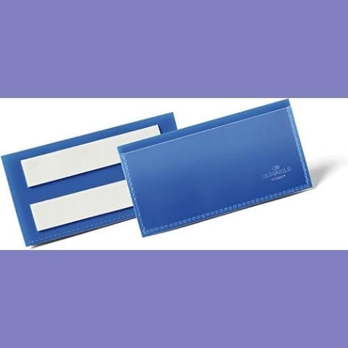 Durable Selbstklebende Etikettentasche, für Etiketten 100 x 38 mm, Packung à 50 Stück, dunkelblau, 1