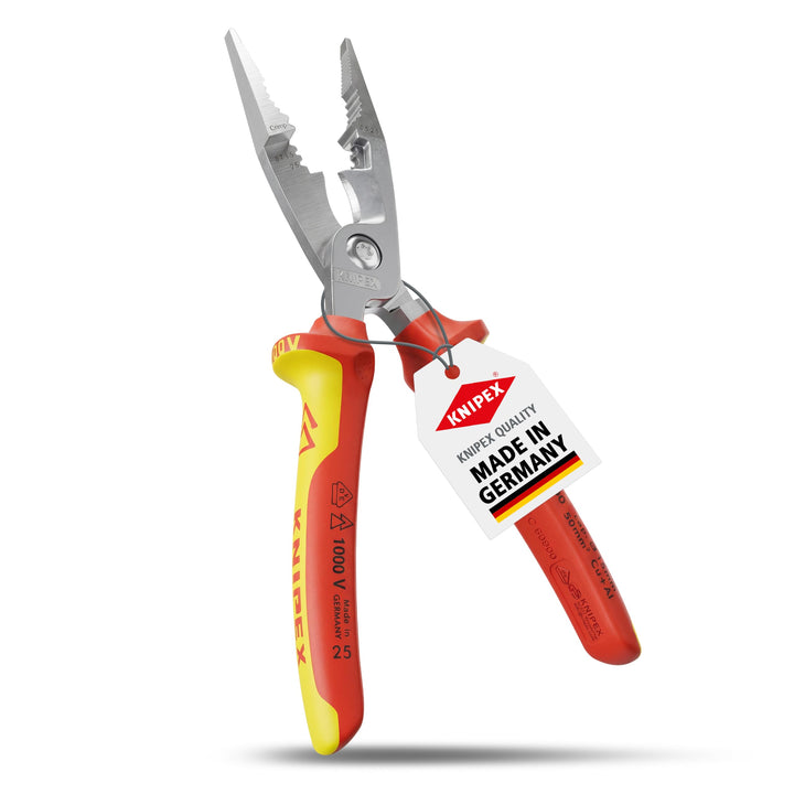 Knipex Elektro-Installationszange verchromt, isoliert mit Mehrkomponenten-Hüllen, VDE-geprüft 200 mm