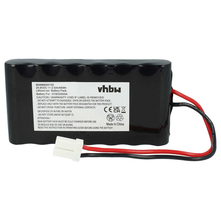 vhbw Akku kompatibel mit Ambrogio L20, L15 Rasenmäher (2500mAh, 25,9V, Li-Ion)