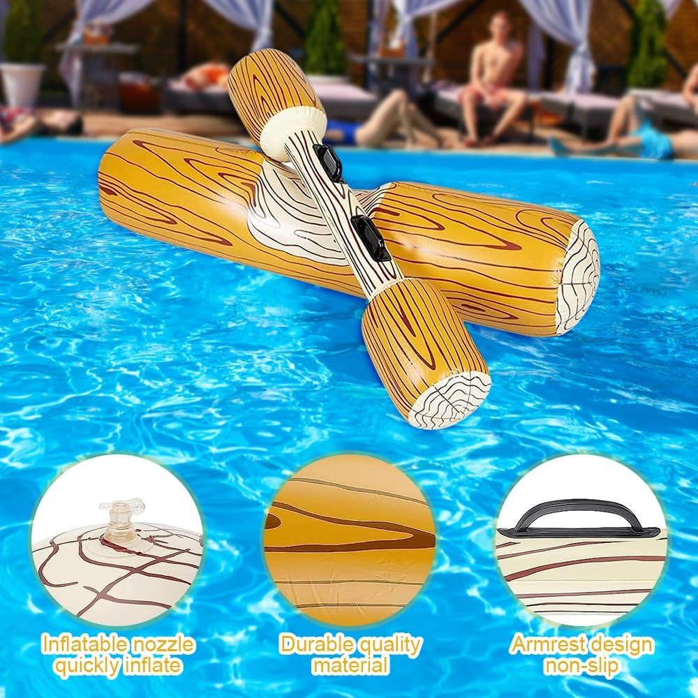 4PCS Set Aufblasbare Pool Spielzeug, Aufblasbares Schwimmendes Wasserspielzeug mit 2 aufblasbaren Ka