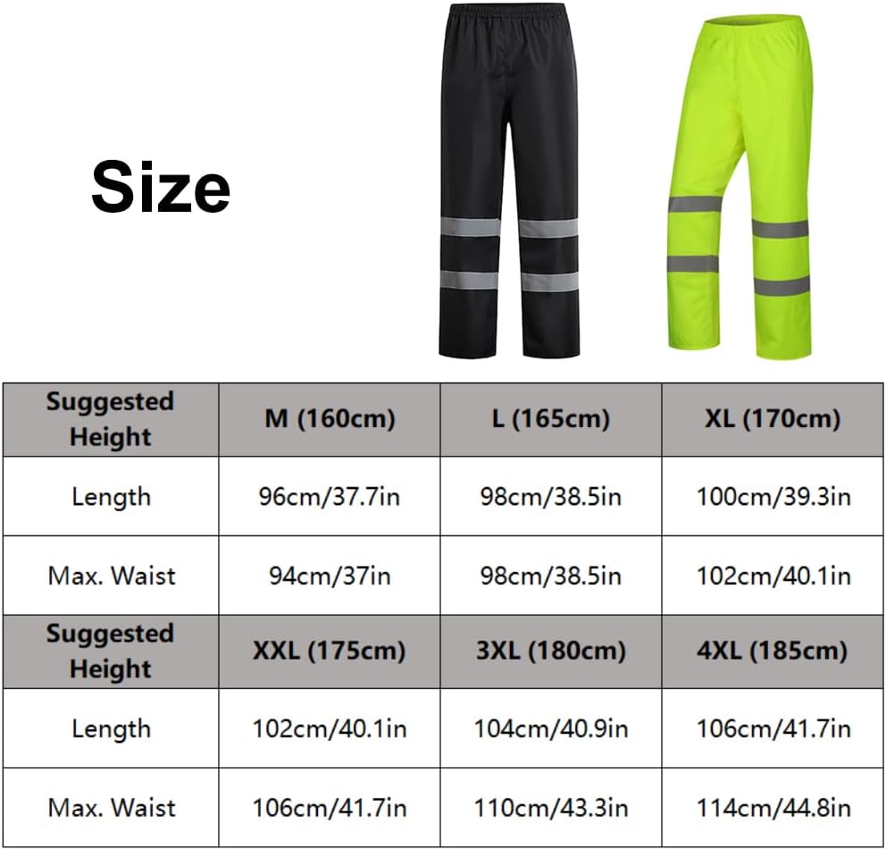 TopHomer Regenhose für Damen &amp; Herren, Wasserdicht Fahrrad Regenhose mit Reflektoren, Leichte Atmung