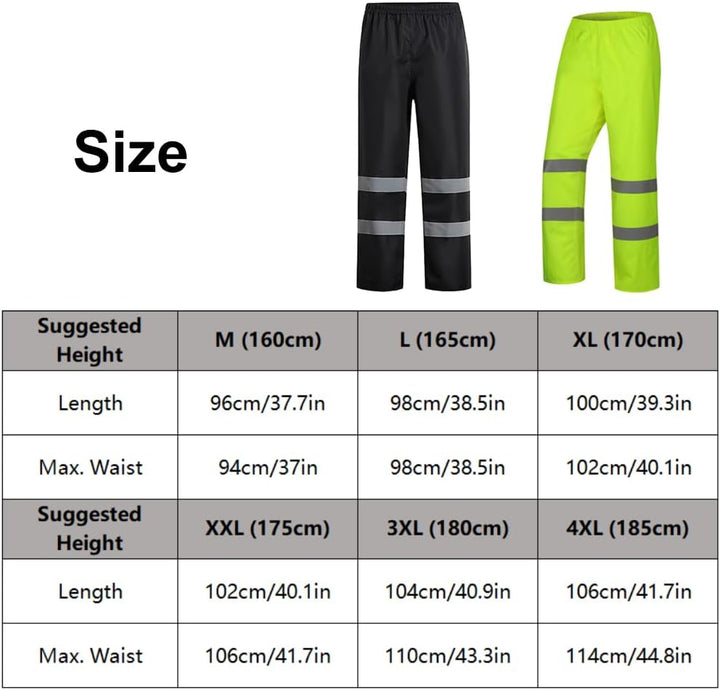 TopHomer Regenhose für Damen &amp; Herren, Wasserdicht Fahrrad Regenhose mit Reflektoren, Leichte Atmung