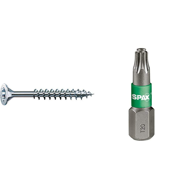 SPAX Universalschraube, 5,0 x 80 mm, 200 Stück, T-STAR plus, Senkkopf, Teilgewinde, 4CUT, WIROX A3J,