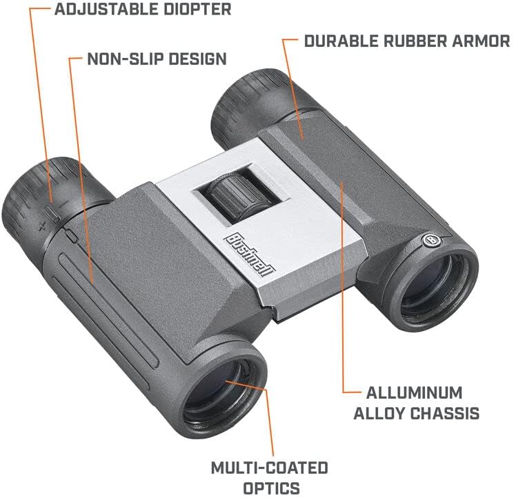 Bushnell - Powerview 2 - Fernglas - 8x21 - Dachkant - Aluminium Metallgehäuse - Mehrschichtvergütung