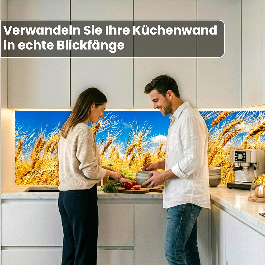 DIMEX Küchenrückwand Folie selbstklebend WEIZENFELD | Klebefolie - Dekofolie - Spritzschutz für Küch