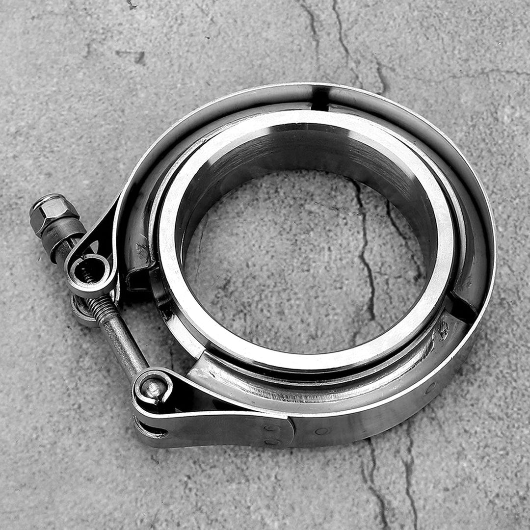 2,5-Zoll-V-Band-Klemmflansch-Kit, 2-tlg. Turbo-Abgasrohr aus Edelstahl