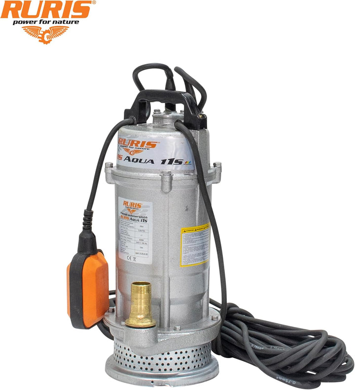 RURIS POWER FOR NATURE Tauchpumpe Aqua 11S, 550 W, Durchflussmenge 3,6 m³/h, Förderhöhe 25 m, Schwim
