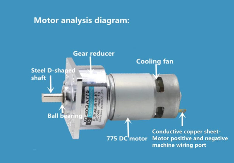 5-600 RPM Speed Reducer Getriebemotor DC 12/24V 35W CW/CCW Micro Hohe Drehmoment Drehzahl Getriebe