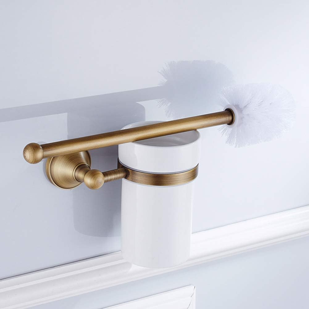 Leikance WC-Bürstenhalter, europäischer Stil, Antik-Bronze, Wandmontage, Messing, Badezimmer-Zubehör