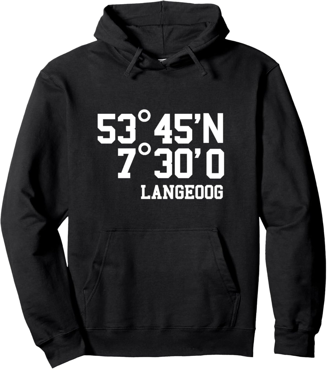 Langeoog Koordinaten Ostfriesische Insel Urlaub Nordsee Pullover Hoodie