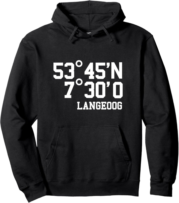 Langeoog Koordinaten Ostfriesische Insel Urlaub Nordsee Pullover Hoodie