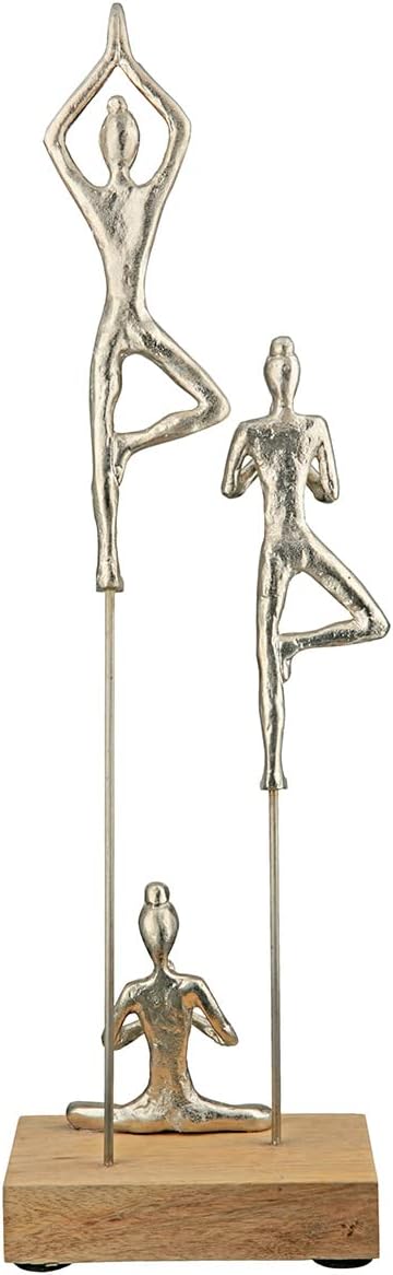 Casablanca Holz Deko Skulptur Yogagruppe - Deko Wohnzimmer - Geschenk - Höhe 51 cm