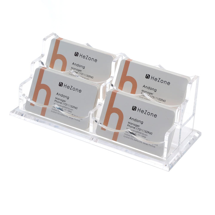 Visitenkartenhalter Display für Schreibtisch 4 Fächer, klares Acryl Visitenkartenständer Rack mit 1