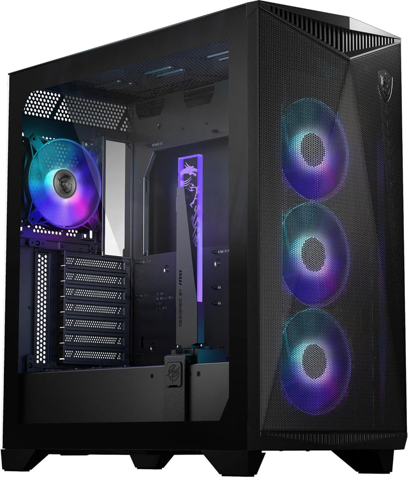 MSI MPG GUNGNIR 300R Airflow Mid-Tower PC-Gehäuse - E-ATX Unterstützung, Grafikkartenständer, schalt