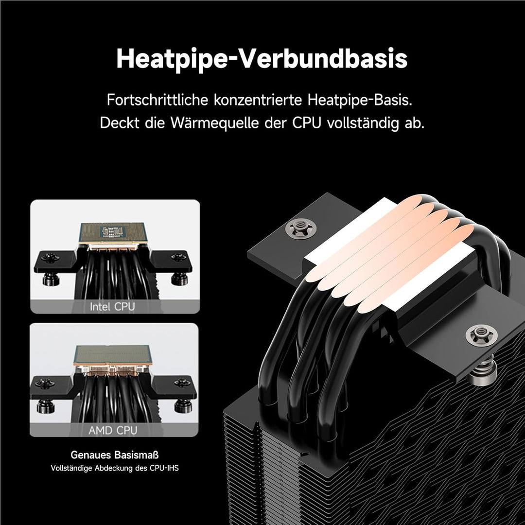 PCCOOLER CPU-Luftkühler, 5×6 mm Heatpipes, 120 mm ARGB-Lüfter, Hydrauliklager, hoher Luftstrom 73,3