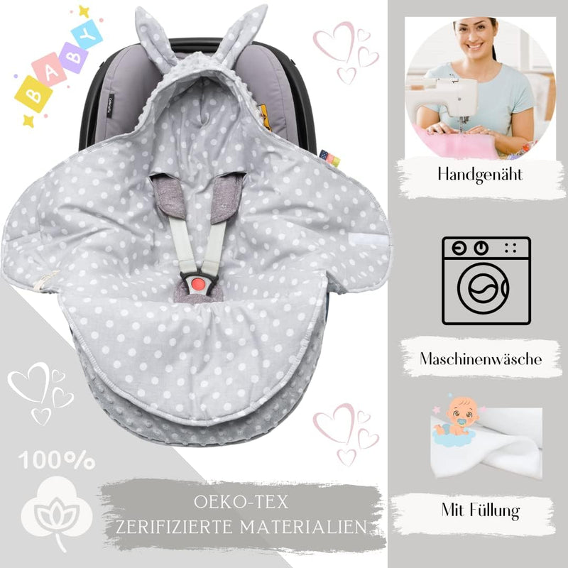 Mikos* Weich Warm Einschlagdecke für Babyschale Neugeborenes Baby-Minky und Baumwolle mit Füllung Ki