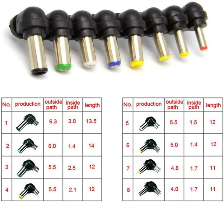 ASHATA Universalnezteil AC Adapter,80W DC Auto Notebook Ladegerät Netzteil+8 Anschlussstecker,Multif