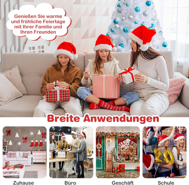 GOPLUS 150/180/210/240cm Weihnachtsbaum Weiss, Festliche Weihnachtdekoration für Zuhause, Weisser Ta